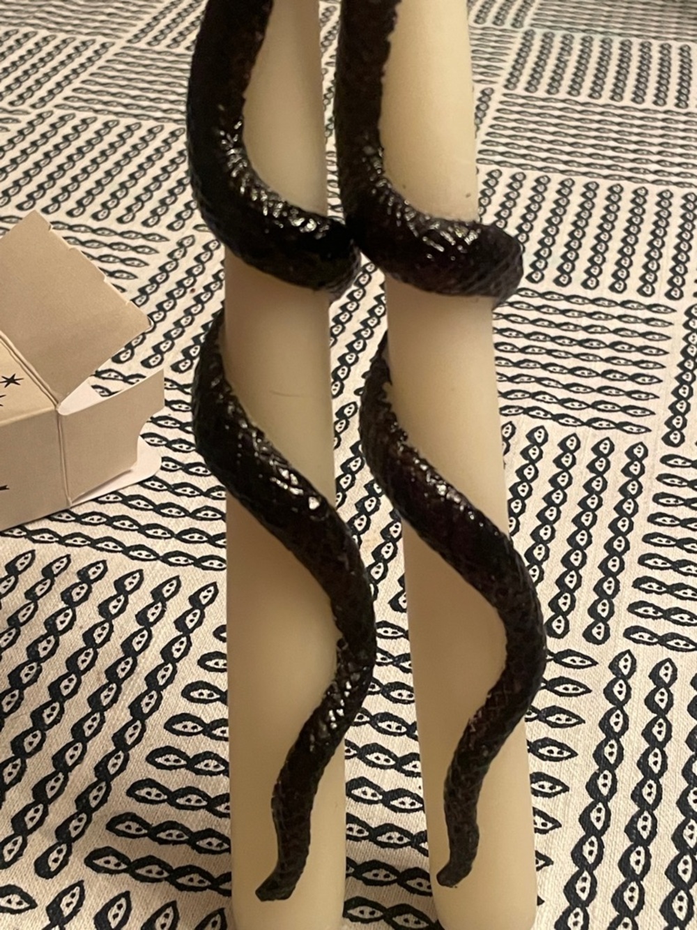 Anthropologie Set of Two Taper Candles with Black Snake Accent - Picture 8 of 10